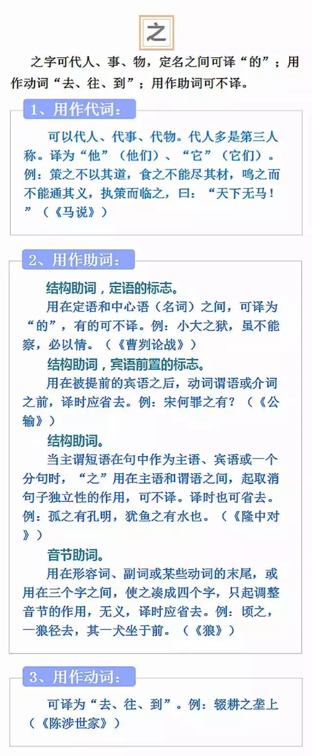 之、其、以、于、而 這些文言文虛詞到底怎么用
